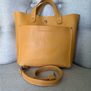 Portland Leather Goods Mini Crossbody Tote with Strap Extender - Sunflower